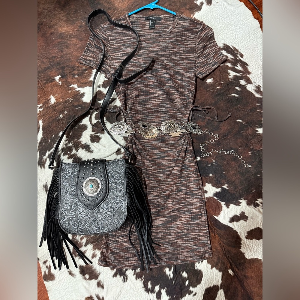 Forever 21 Brown Textured Dress